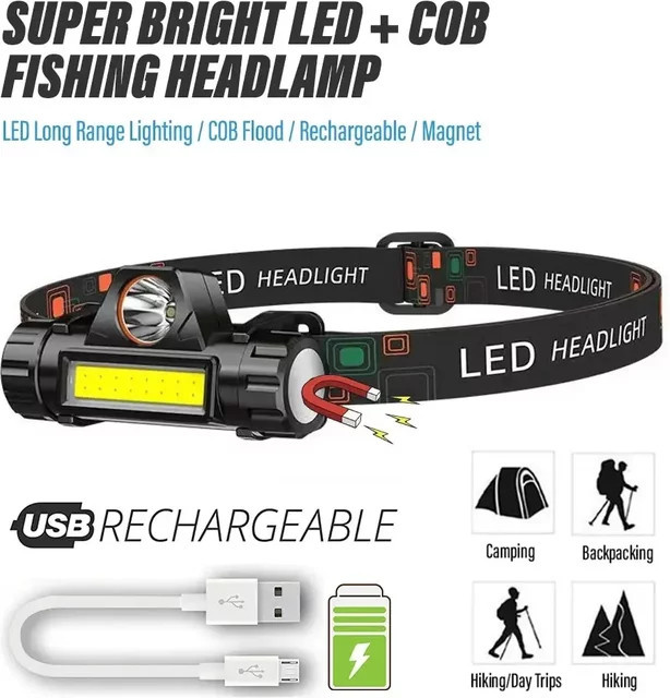 ESMARTER Wiederaufladbarer LED Scheinwerfer mit XPE COB Beleuchtung, Magnet und 2 Modi, Schwarz - Bild 1