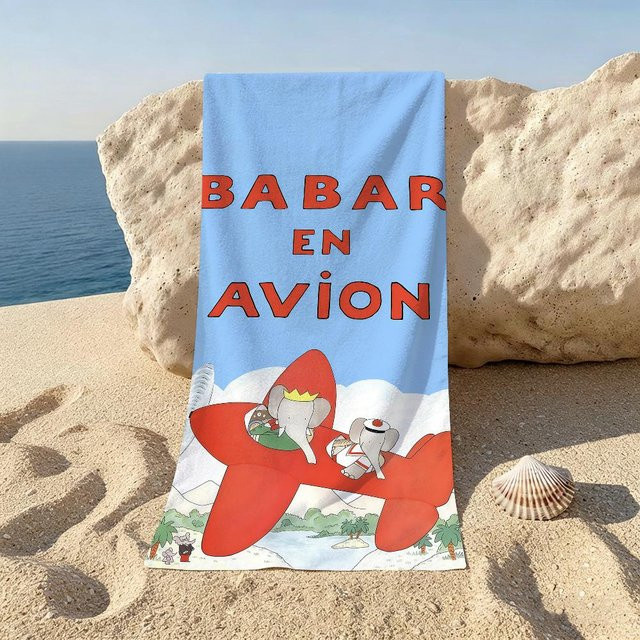 Strandtuch Anime Babar der Elefant von JMG Household Supplies, Blau, B: 40 cm, H: 70 cm - Bild 1