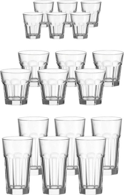 Leonardo Rock Tumbler Glas-Set, 18-teilig, transparent, B/T/H: 10 x 10 x 10 cm - Bild 1