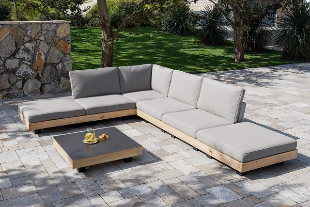 OUTFLEXX Los Angeles Gartenlounge Set in Grau mit Aluminiumgestell und UV-beständigen Polstern - Bild 1