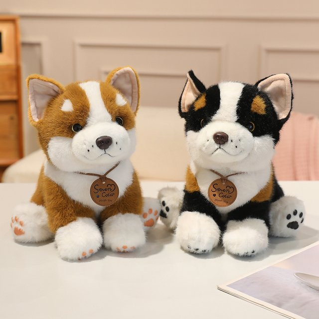 MIAOOWA Corgi-Plüschtier, sitzend, 1-teiliges Set, schwarz - Bild 1