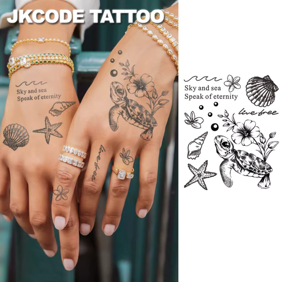 JKCODE TATTOO Baby-Schildkröten Minimaltattoo, Damen - Bild 2
