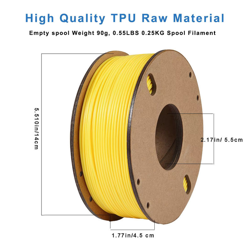 Likesilk 95A TPU-Filament Gelb, elastisches 3D-Drucker-Filament 1,75 mm, 250 g Spule - Bild 2