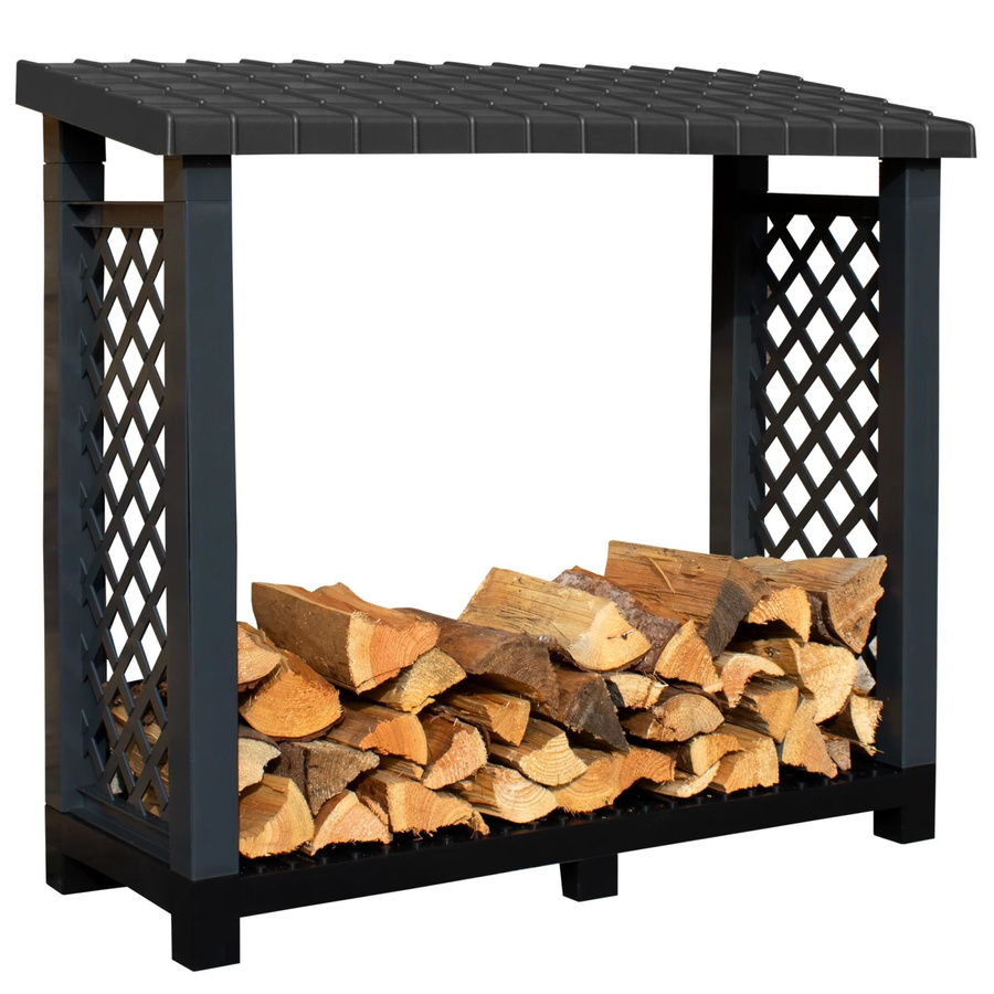NYVI Kaminholzregal aus Kunststoff in Anthrazit oder Schwarz, B/T/H: 114 x 102 x 47 cm - Bild 2