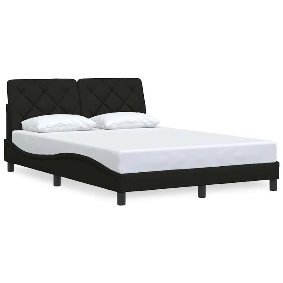 vidaXL Bettgestell mit Stoffbezug in Schwarz, B/T/H: 140 x 200 x 74,5 cm (ohne Matratze) - Bild 2
