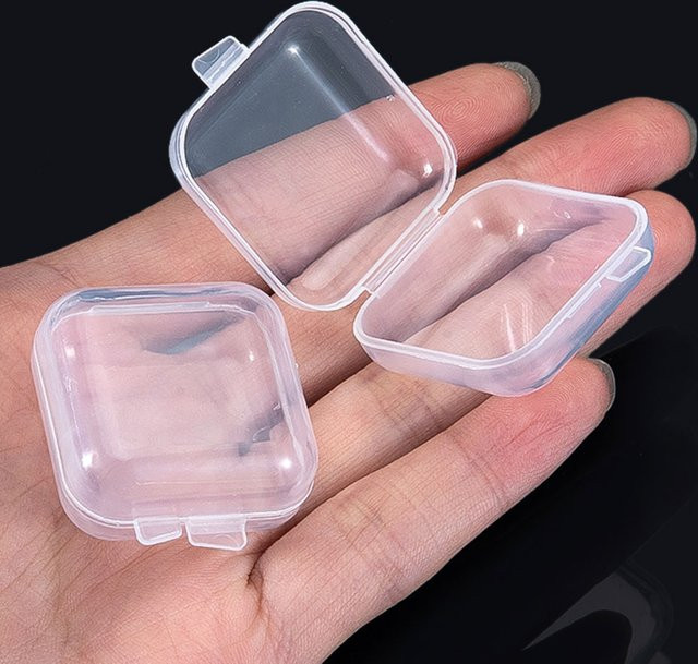 Transparente Mini Kunststoff-Aufbewahrungsboxen für Schmuck wie Ohrringe und Ringe - Bild 1