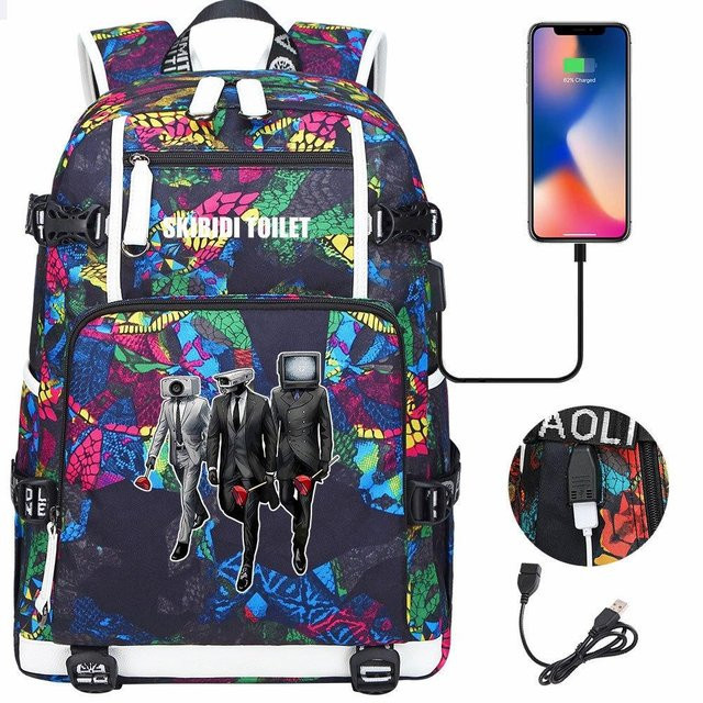 3-teiliges Schulrucksack-Set für Schüler aus Oxford-Stoff in Multicolour, B/T/H: 48 x 30 x 15 cm - Bild 1