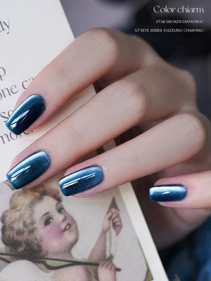 MISS MIANEL Blauer Regen Katzenaugen-Gel-Nagellack, 12 ml, Blau, Glänzend - Bild 2