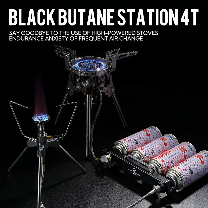CAMPINGMOON BKZ54 Gasadapter für Butan-Gasherde in Schwarz zum Nachfüllen von Gastanks - Bild 3