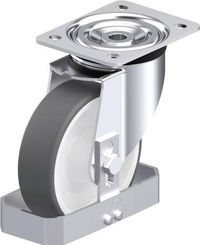 Blickle L-POTH 150R-FS Stahlblech-Lenkrolle in Grau und Weiß mit 150 mm Rad-Durchmesser und 400 kg Tragfähigkeit - Bild 1