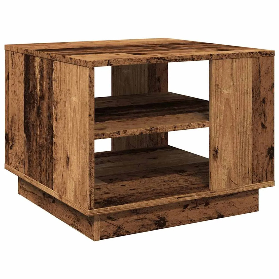 vidaXL Couchtisch in Altholz-Optik aus Holzwerkstoff, braun, B/T/H: 55 x 55 x 42 cm - Bild 2