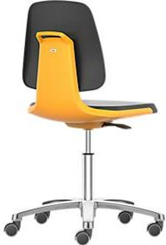 Bimos Arbeitsstuhl Labsit mit Rollen in Orange aus Kunstleder, B/T/H: 45 x 42 x 45-65 cm - Bild 2