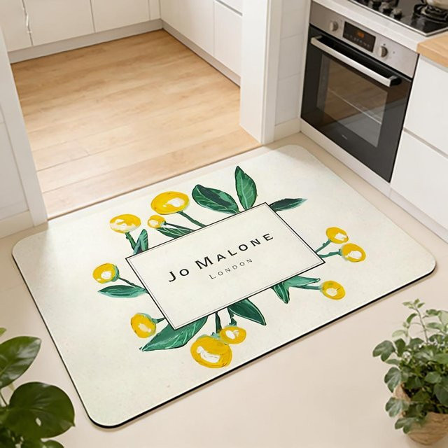 Jo Malone London Bodenmatte in Weiß, schnell trocknend und rutschfest mit floralem Design, B/T: 45 x 45 cm - Bild 1