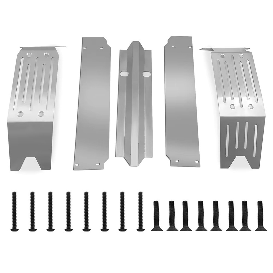 AXSPEED Edelstahl Chassis Armor Skid Plate Guard Protect Set, Metall, Grau - Bild 2