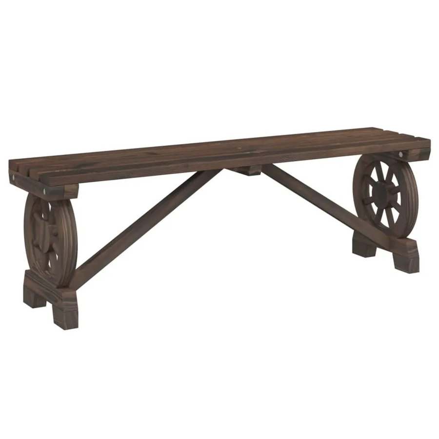 vidaXL Gartenbank aus Kiefer Massivholz in Braun B: 115 cm, H: 39,5 cm, T: 28 cm - Bild 2