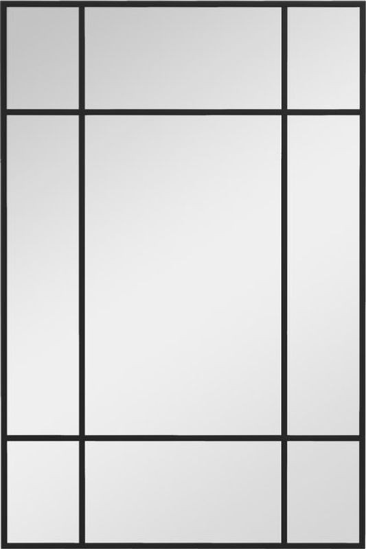 HOMCOM Wandspiegel Schwarz mit Metallrahmen, rechteckiger Dekorspiegel für Badezimmer und Schlafzimmer, B: 90 cm, H: 90 cm - Bild 1