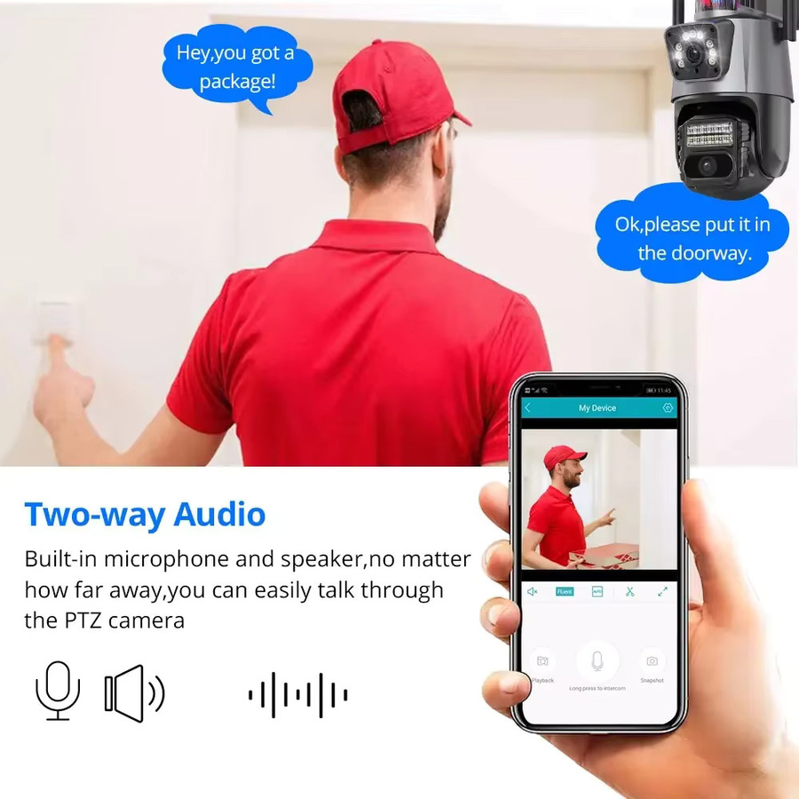 HCVAHDN WLAN 8K PTZ Sicherheitskamera mit 16MP, 10-fach Zoom, Auto-Tracking und Farbnachtsicht für die drahtlose Außen-Videoüberwachung - Bild 6