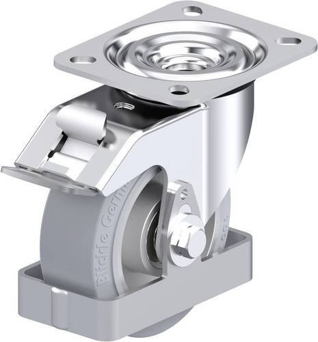 Blickle L-ALEV 100K-FI-SG-FS Stahlblech-Lenkrolle aus verzinktem Stahl in Silber mit 100 mm Rad-Durchmesser und 200 kg Tragfähigkeit - Bild 1
