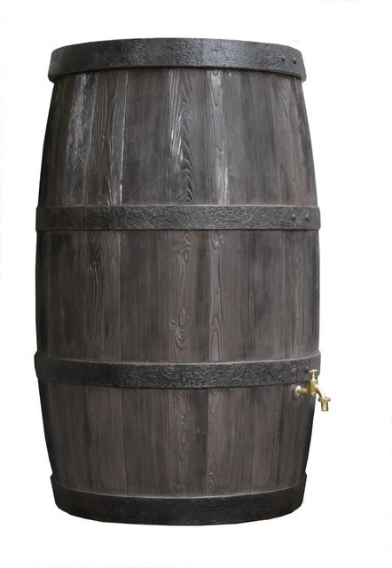 Arves Regentonne Burgund Regenwassertank in Holzfass-Optik, 500 l, Anthrazit-braun - Bild 1