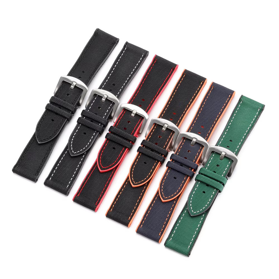 Uhrenarmband Nylon, Schwarz, Orange, Herren - Bild 3