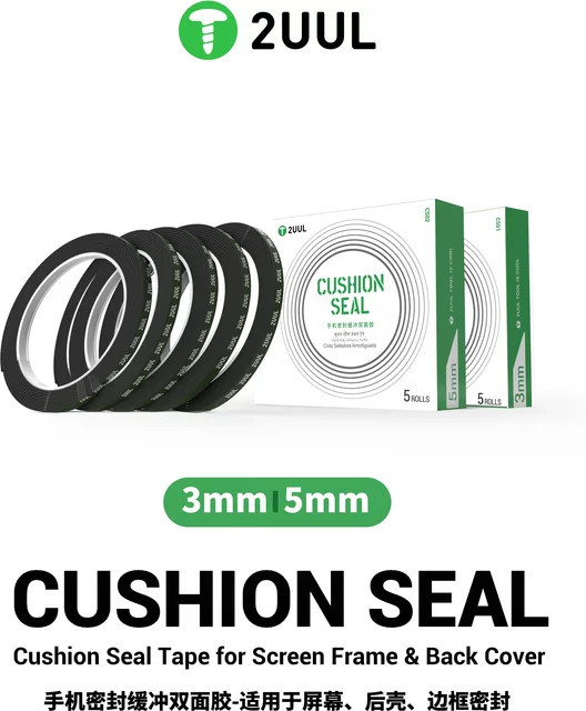 2UUL CS01/CS02 Schwarzes doppelseitiges Klebeband mit Schaumstoffkissen zur Reparatur von Bildschirmrahmen und Rückabdeckungen - Bild 1