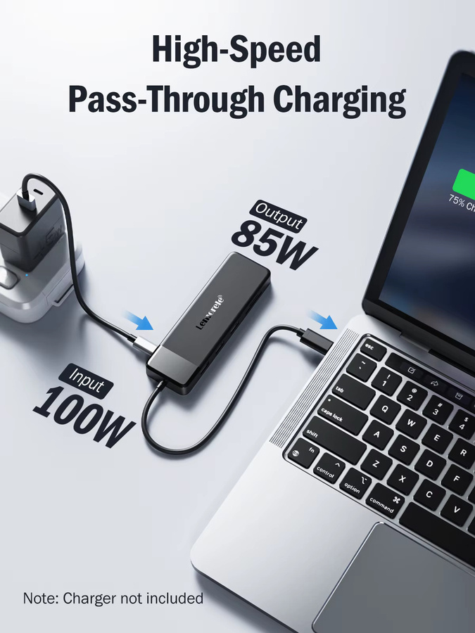 Lemorele TC94 10-in-1 USB-C Dockingstation mit 4K UHD, Dual HDMI, VGA, 100W PD-Stromversorgung und SD/TF-Adapter für Laptop und TV - Bild 2