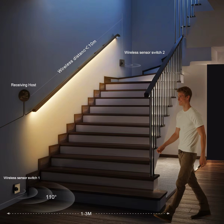 Rybakov Motion Sensor Schalter mit drahtloser RF Empfänger Steuerung für COB LED Streifen in Weiß - Bild 3