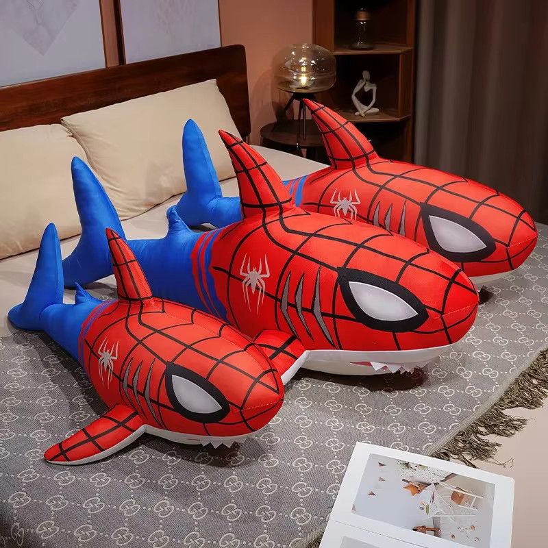 Potdemiel Spider Man Hai Kissen Kreatives Design Waschbares Gefülltes Rückenkissen für deine Wohnkultur - Bild 3