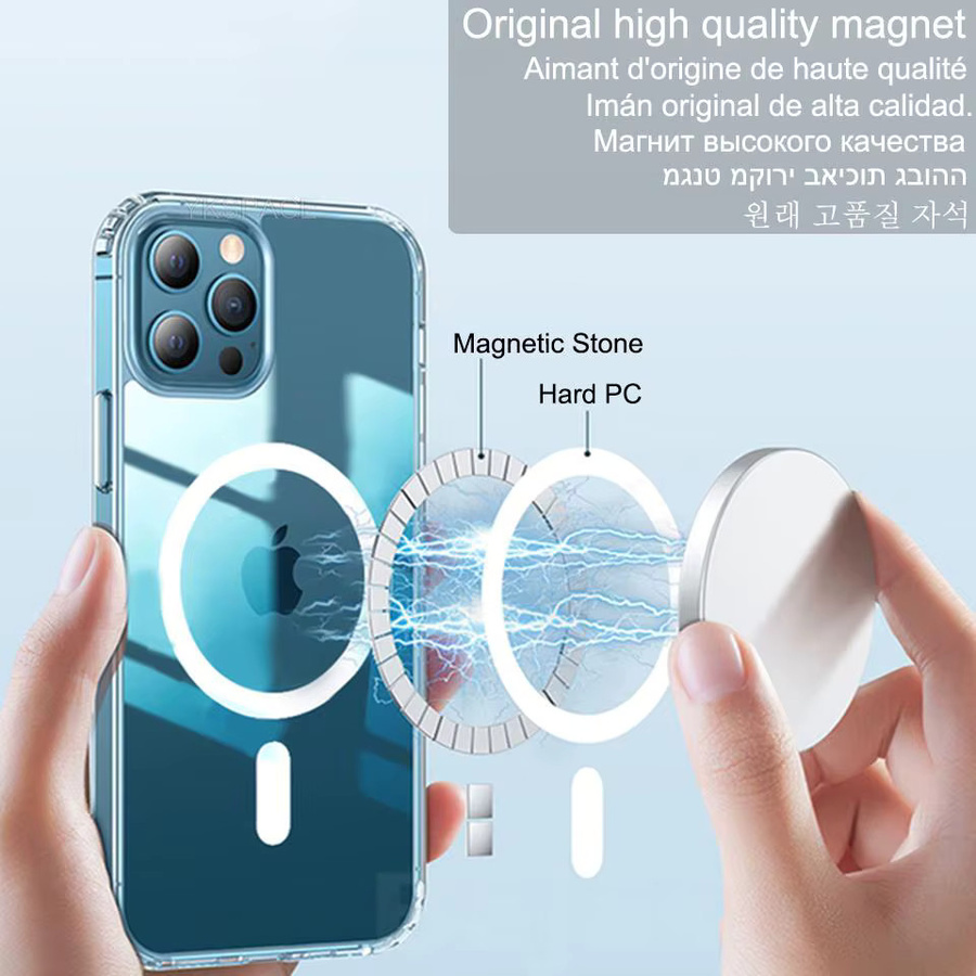 ZYXGUGU MagSafe Magnetic Clear Case für iPhone 11 bis iPhone 17 Pro Max, transparente stoßfeste Schutzhülle mit Wireless Charging Unterstützung - Bild 2