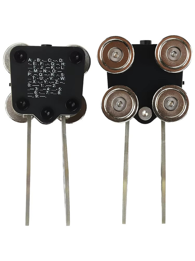 DIY NOW CW Keyer Automatischer Trainer mit PCB und 4Nd-Magnetbasis, Doppelpaddel-Morseschlüssel für Amateurfunkübungen in Schwarz - Bild 4