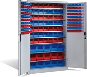 C+P Magazinschrank Acurado in Lichtgrau mit Scharniertüren und Regalböden, H: 195 cm, B: 120 cm, T: 50 cm - Bild 1