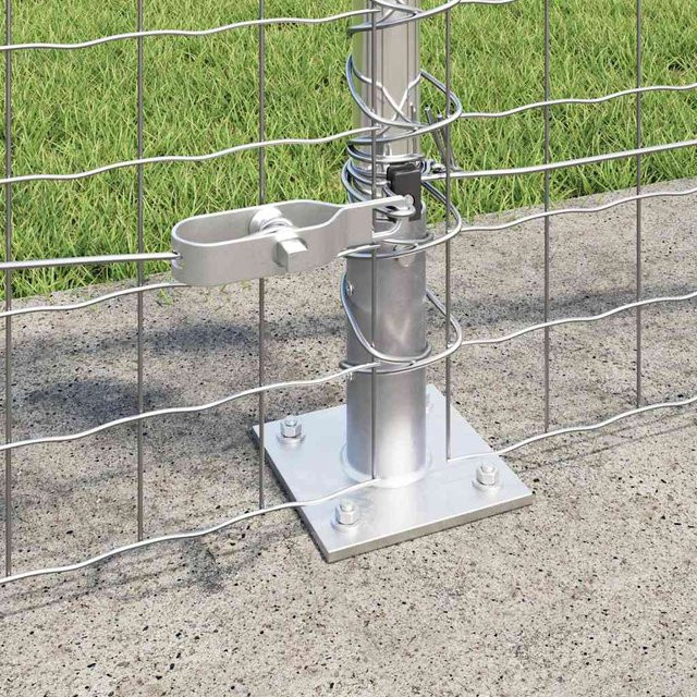 vidaXL Zaunpfosten aus Stahl für Betonmontage, 7 Stück, Silber, Höhe: 160 cm, Breite: 90 cm, Tiefe: 38 cm - Bild 2