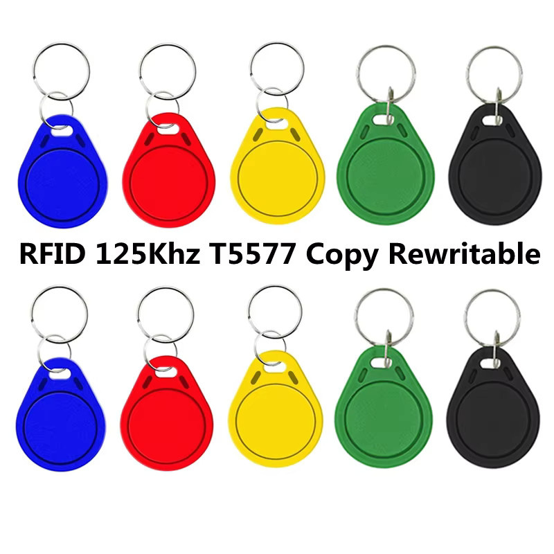 10 Stück YEVERAXIN RFID-Schlüsselanhänger 125kHz EM4305 T5577 wiederbeschreibbare Proximity Token in Schwarz und Multicolour - Bild 3