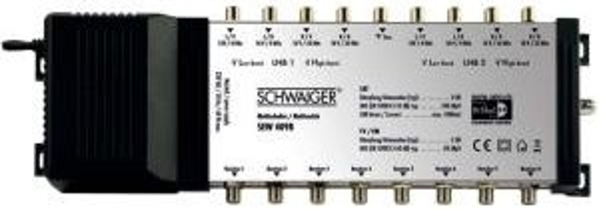 Schwaiger SAT Multischalter 9 Eingänge zu 8 Teilnehmern in Silber - Bild 3