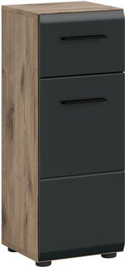 Badezimmerschrank xonox.home Ice Nox Oak in Eichen-Nachbildung, Schwarz Matt, B/H/T: 30 x 80 x 30 cm - Bild 1