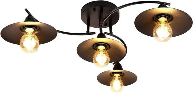 NETTLIFE LED Deckenleuchte aus Metall in Schwarz, Durchmesser: 61 cm - Bild 1