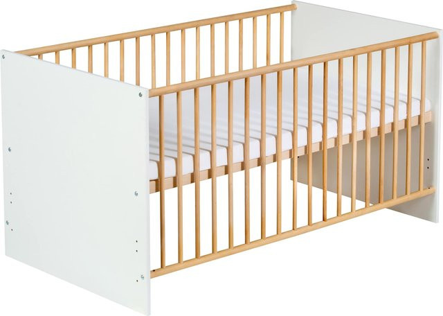 Schardt Babybett Classic mit Ausstattung in Gold und Weiß, B/T/H: 70 x 140 x 79,5 cm - Bild 1