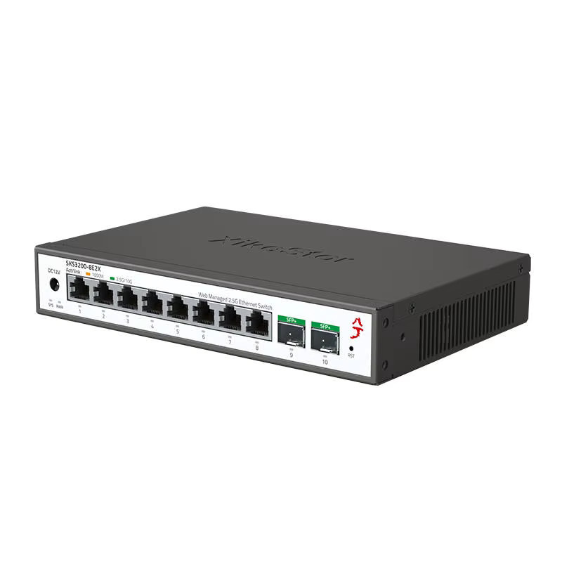 XikeStor Simple L2 Managed Ethernet Switch mit 8-Port 2,5G RJ45 und 2-Port 10G SFP in Schwarz - Bild 3
