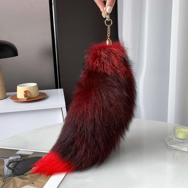 Schlüsselanhänger Fuchsschwanz Pompon, 40 cm, Unisex - Bild 1