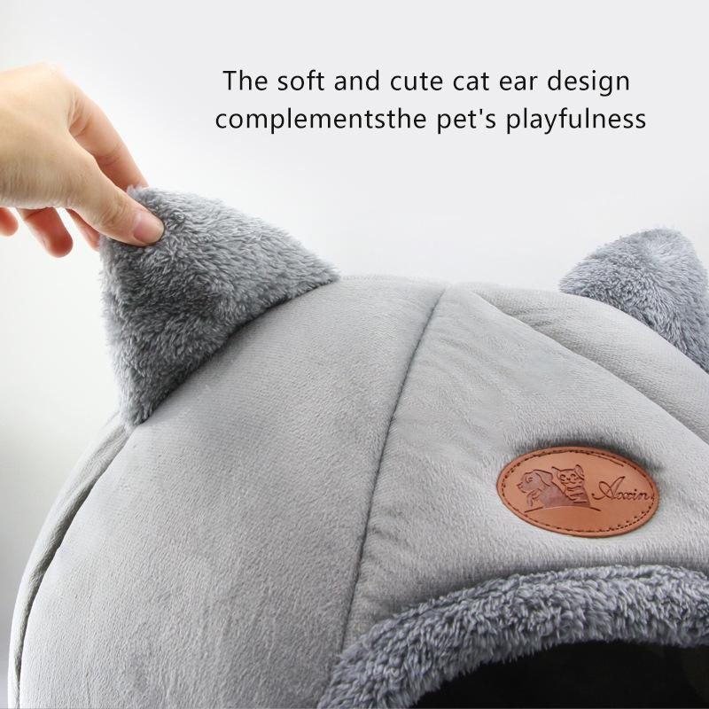 Gemütliches Katzenbett von Yiran Furniture als Höhlennest aus 100% Baumwolle, B/T/H: 33 x 33 x 33 cm - Bild 3