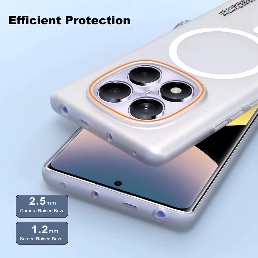 Transparente magnetische Schutzhülle für Xiaomi Redmi Note 15 14 Pro Plus 4G 5G in Orange - Bild 2