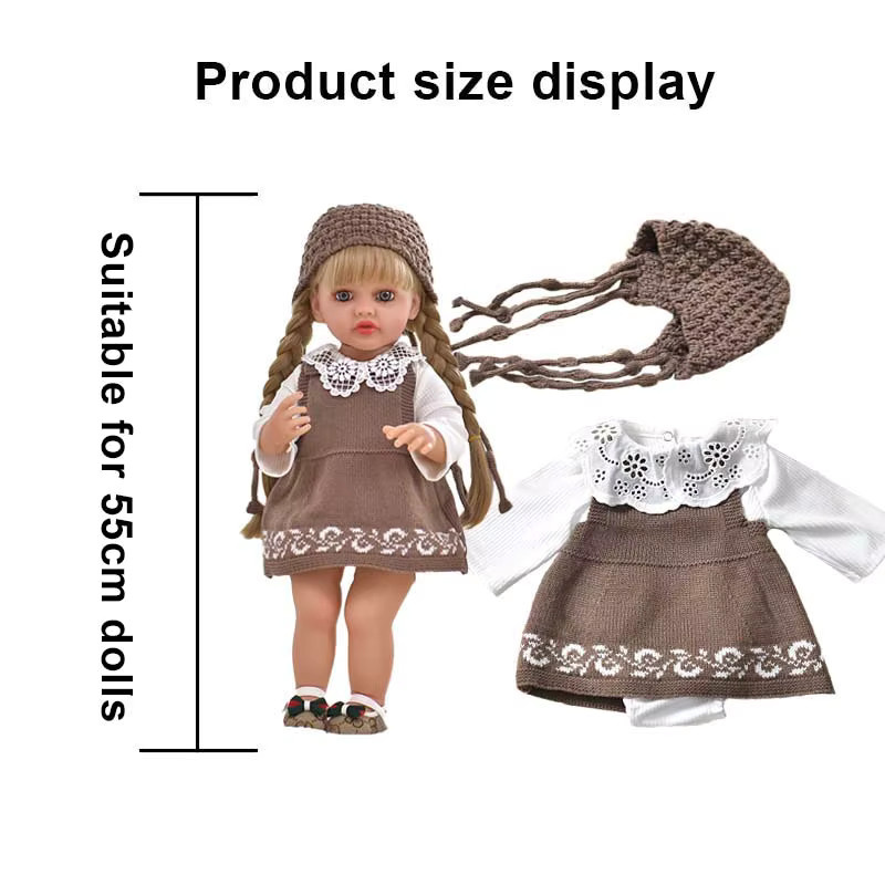 JINGXIN PRINCESS Babypuppenkleidung, ärmelloses Pulloverkleid-Set, Zubehör - Bild 2