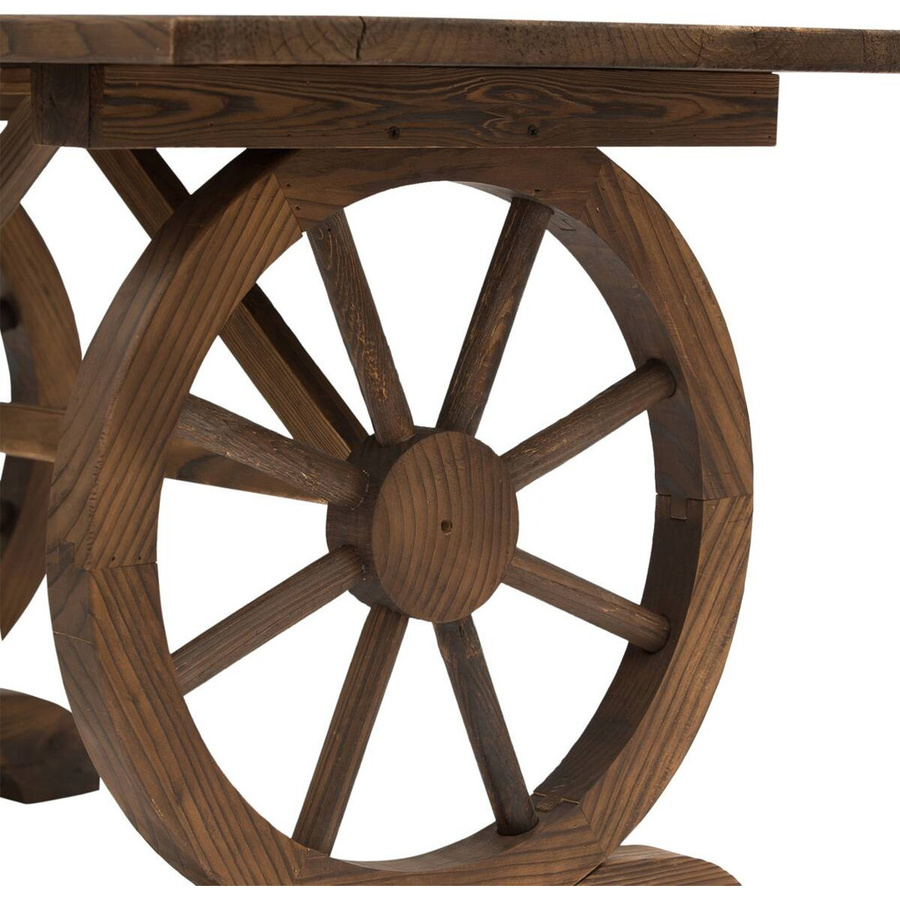 Outsunny Gartentisch aus Tannenholz in Natur, Landhaus-Stil, B: 60 cm, T: 113 cm, H: 65 cm - Bild 3