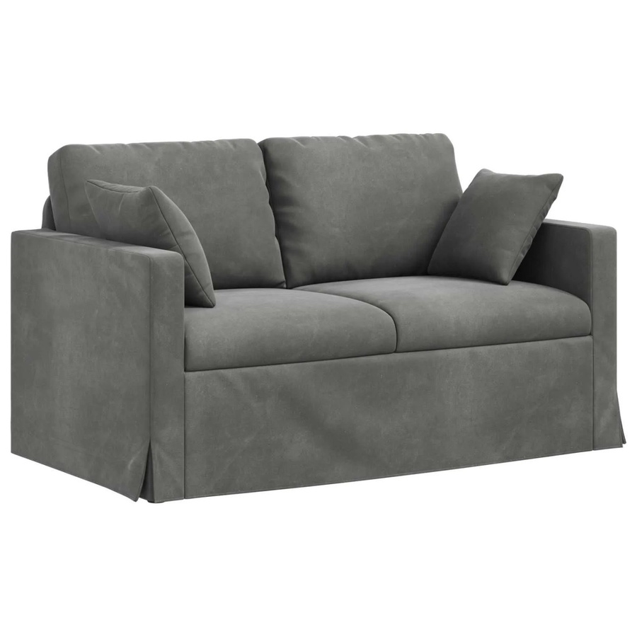 vidaXL Sofa Dunkelgrau aus Samt mit Metallrahmen B/T/H: 138 x 78 x 80 cm - Bild 2