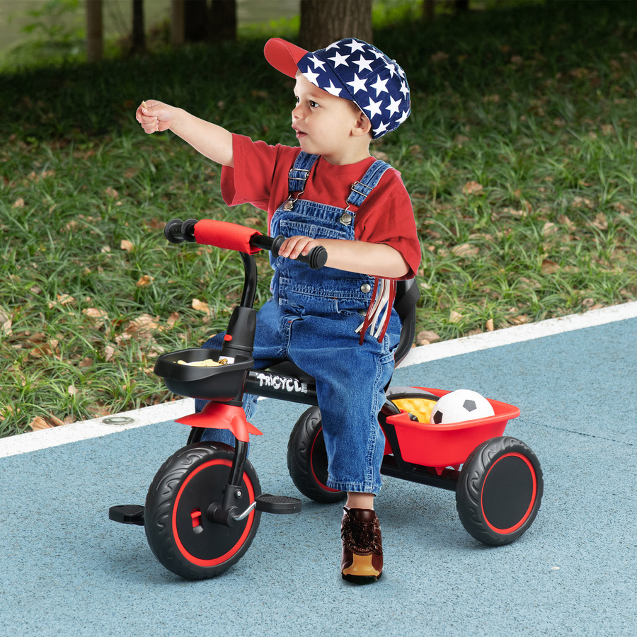 AIYAPLAY Dreirad Kinderdreirad mit Beckengurt und Pedalen, höhenverstellbarer Sitz und Fahrradkorb, ab 2 Jahren - Bild 2