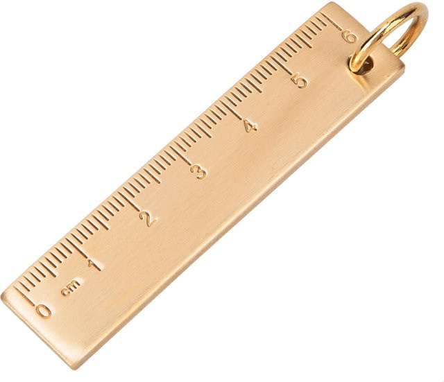 Mini Messing Lineal Anhänger von DIYelecs in Gold und Beige, Länge: 6 cm, Dicke: 3 mm - Bild 1
