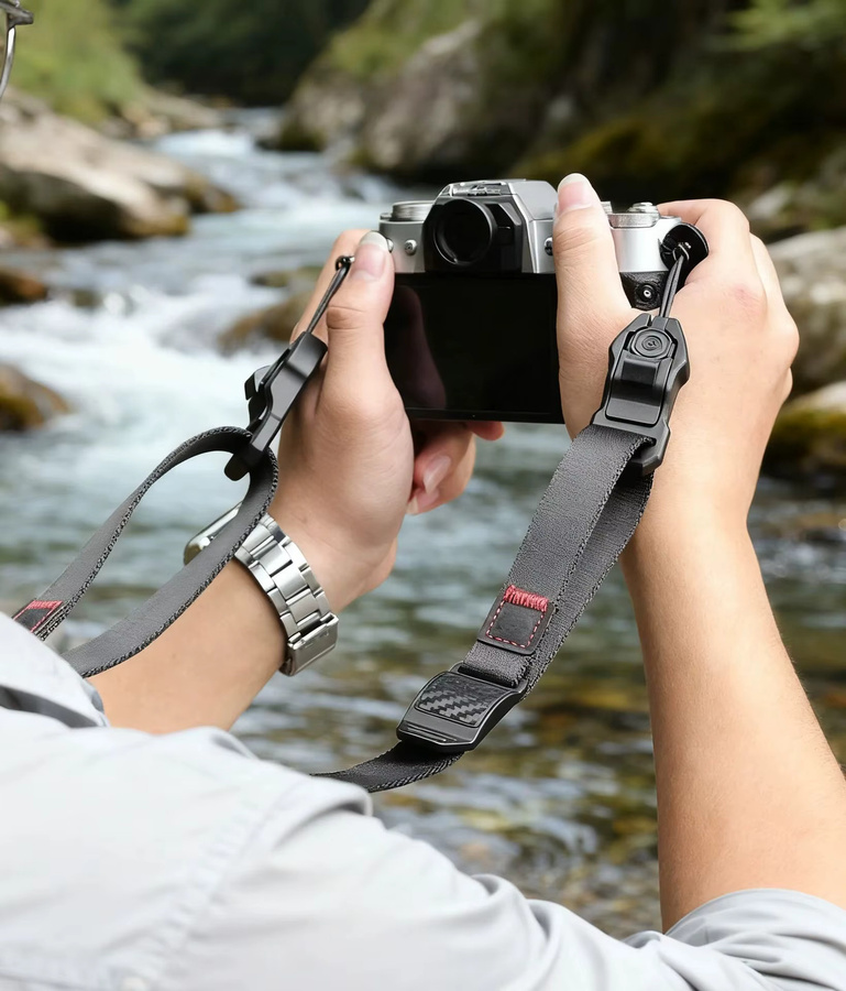 LVSHE Schnellverschluss-Schultergurt in Schwarz, kompatibel mit Fujifilm, Sony, Nikon und PD für Cross-Body-Kameras wie XM5, XE5, Z30 und Z50 - Bild 3