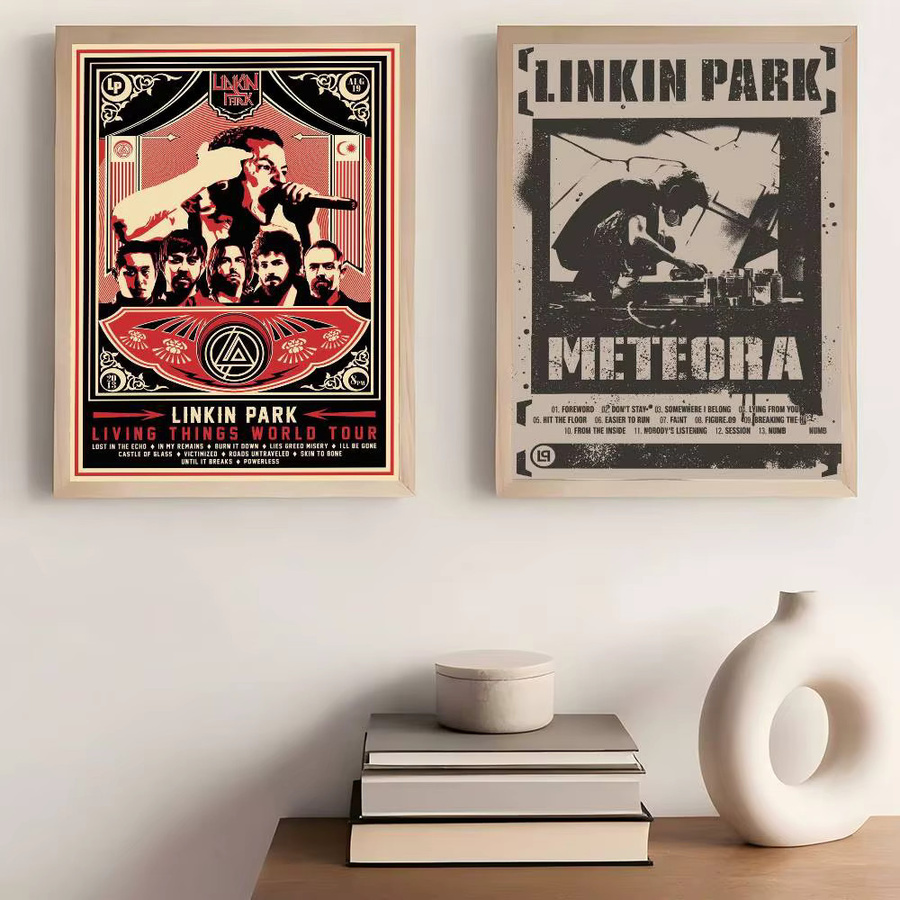 L-Linkin P-Park Heavy Metal Rock Band Vintage-Poster als nordische Wanddekoration, Mehrfarbig, B/H: 15 x 15 cm - Bild 5