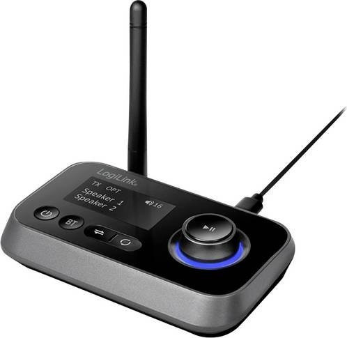 LogiLink BT0062 Bluetooth Musik-Sender und Empfänger in Schwarz mit Bluetooth 5.0, 3,5 mm Klinke und USB-C - Bild 1