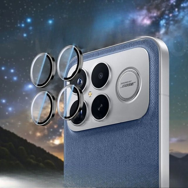Transparenter Metall Kamera Objektiv Schutzring für Xiaomi Poco F8 und Poco F7 Ultra Pro in Silber - Bild 1